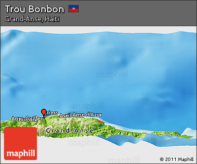 Physical Panoramic Map of Trou Bonbon
