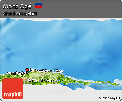 Physical Panoramic Map of Mont Ogé