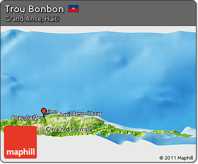 Physical Panoramic Map of Trou Bonbon