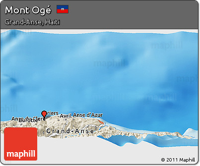 Shaded Relief Panoramic Map of Mont Ogé