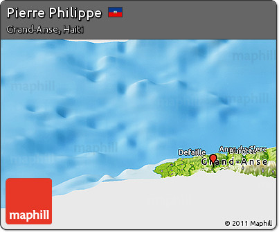 Physical Panoramic Map of Pierre Philippe
