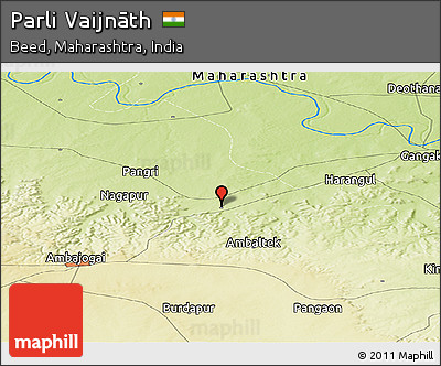 Physical Panoramic Map of Parli Vaijnāth