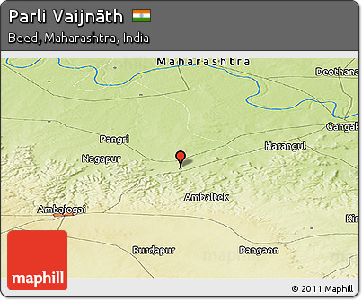 Physical Panoramic Map of Parli Vaijnāth