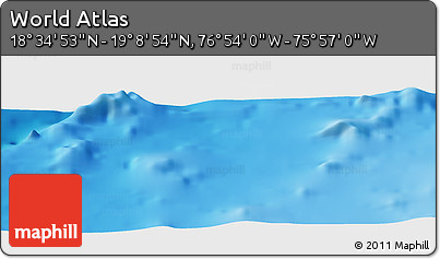 Physical Panoramic Map of the Area around 18° 51' 53" N, 76° 25' 30" W