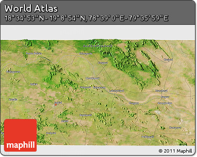 Satellite 3D Map of the Area around 18° 51' 53" N, 79° 7' 30" E