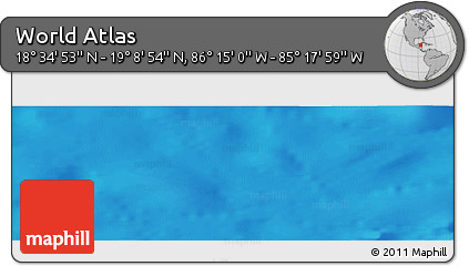 Physical Panoramic Map of the Area around 18° 51' 53" N, 85° 46' 30" W