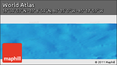 Physical Panoramic Map of the Area around 18° 51' 53" N, 85° 46' 30" W