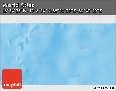 Physical 3D Map of the Area around 18° 51' 53" N, 89° 19' 29" E