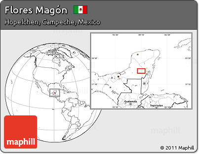 Blank Location Map of Flores Magón