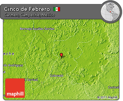 Physical 3D Map of Cinco De Febrero