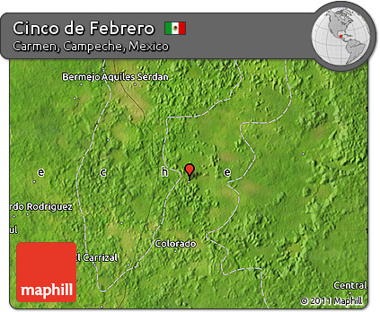 Satellite Map of Cinco De Febrero