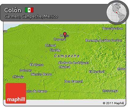 Physical Panoramic Map of Colón