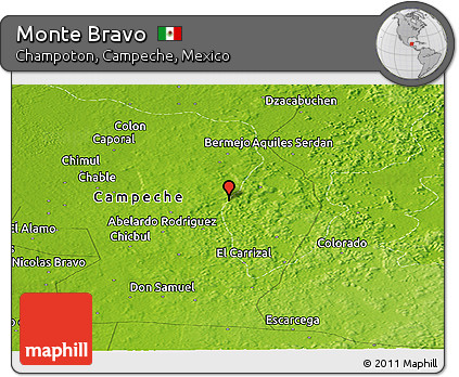 Physical Panoramic Map of Monte Bravo