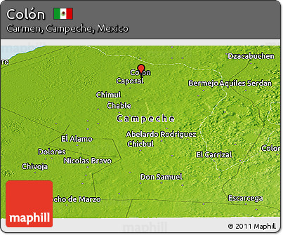 Physical Panoramic Map of Colón