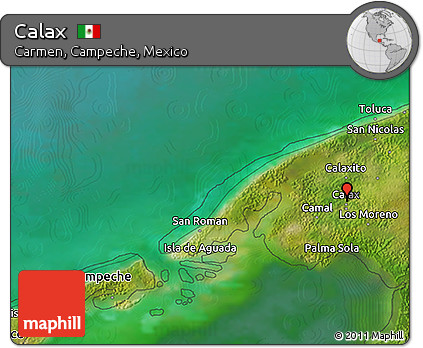 Satellite 3D Map of Calax