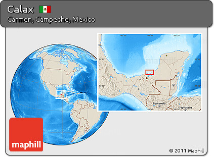 Shaded Relief Location Map of Calax