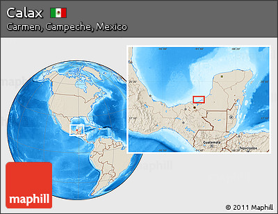Shaded Relief Location Map of Calax