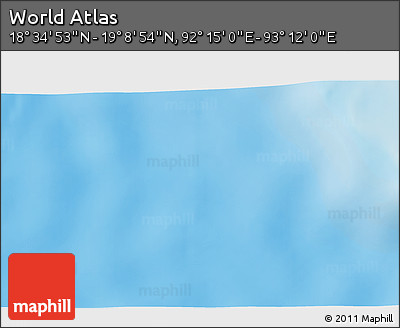 Physical 3D Map of the Area around 18° 51' 53" N, 92° 43' 29" E
