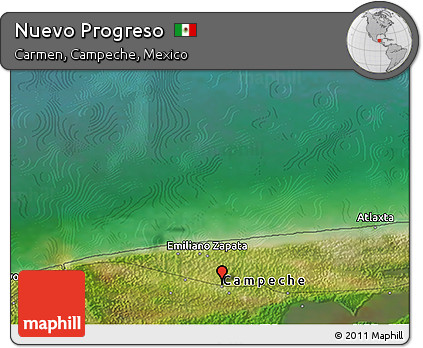 Satellite 3D Map of Nuevo Progreso