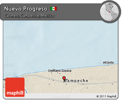 Shaded Relief 3D Map of Nuevo Progreso