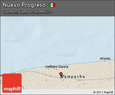 Shaded Relief 3D Map of Nuevo Progreso