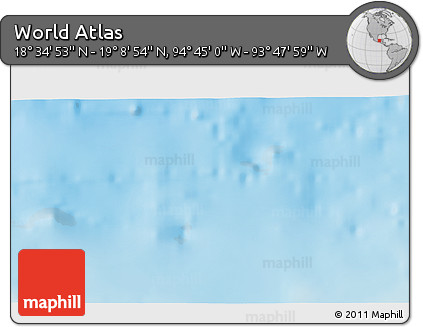Physical 3D Map of the Area around 18° 51' 53" N, 94° 16' 30" W