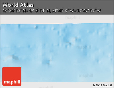 Physical 3D Map of the Area around 18° 51' 53" N, 94° 16' 30" W