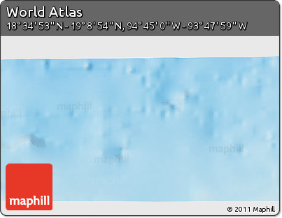 Physical 3D Map of the Area around 18° 51' 53" N, 94° 16' 30" W