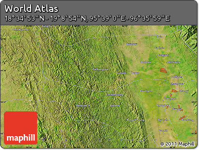 Satellite Map of the Area around 18° 51' 53" N, 96° 7' 30" E