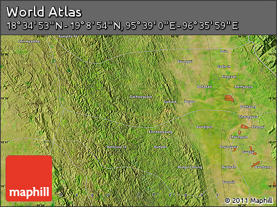 Satellite Map of the Area around 18° 51' 53" N, 96° 7' 30" E