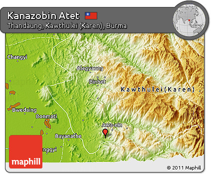Physical 3D Map of Kanazobin Atet