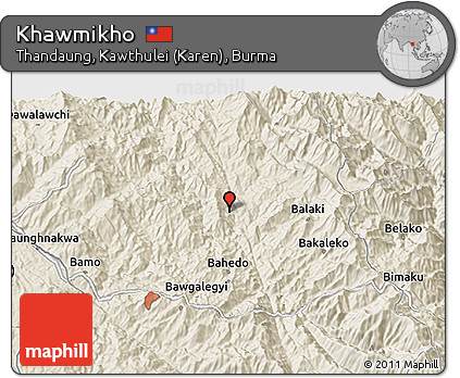 Shaded Relief 3D Map of Khawmikho