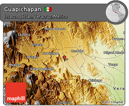 Physical 3D Map of Cuapichapan