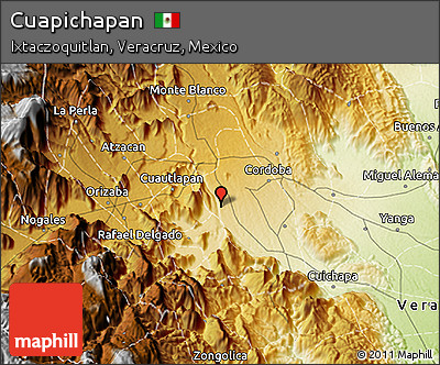 Physical 3D Map of Cuapichapan