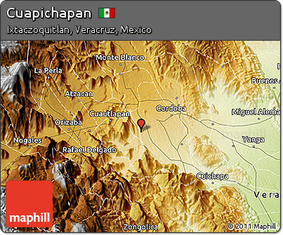 Physical 3D Map of Cuapichapan