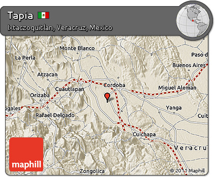 Shaded Relief 3D Map of Tapia