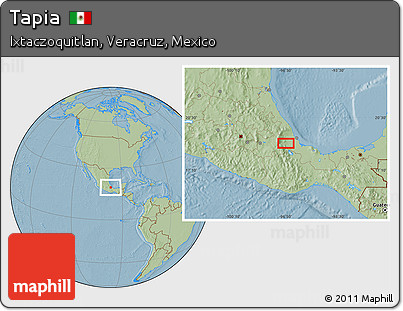 Savanna Style Location Map of Tapia, hill shading