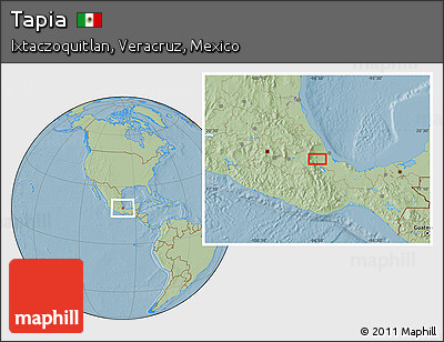 Savanna Style Location Map of Tapia, hill shading