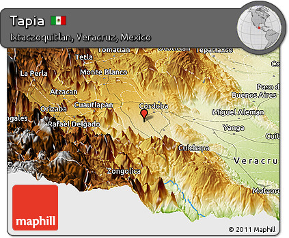 Physical Panoramic Map of Tapia