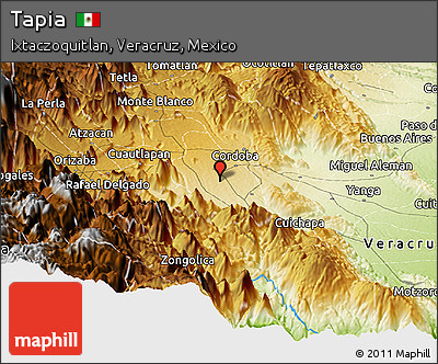 Physical Panoramic Map of Tapia