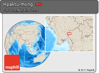 Shaded Relief Location Map of Hpaktu-möng