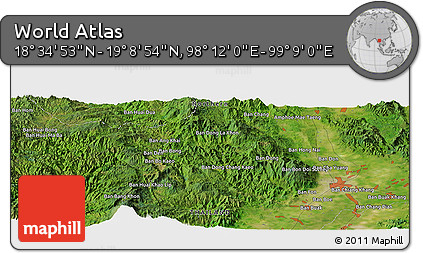 Satellite Panoramic Map of the Area around 18° 51' 53" N, 98° 40' 30" E
