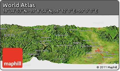 Satellite Panoramic Map of the Area around 18° 51' 53" N, 98° 40' 30" E