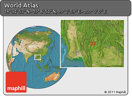 Satellite Location Map of the Area around 18° 51' 53" N, 99° 31' 30" E