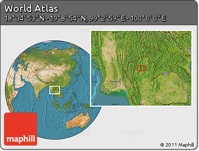 Satellite Location Map of the Area around 18° 51' 53" N, 99° 31' 30" E