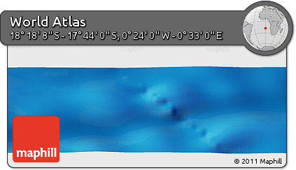 Physical Panoramic Map of the Area around 18° 1' 4" S, 0° 4' 30" E