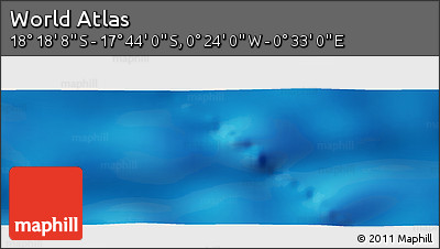 Physical Panoramic Map of the Area around 18° 1' 4" S, 0° 4' 30" E