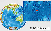 Physical Location Map of the area around 18° 1' 4" S, 100° 22' 30" E