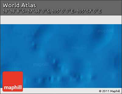 Physical 3D Map of the Area around 18° 1' 4" S, 105° 28' 29" E