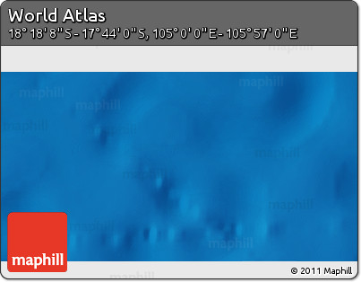 Physical 3D Map of the Area around 18° 1' 4" S, 105° 28' 29" E